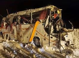 واژگونی مرگبار اتوبوس فوتسالیست‌ها در محور کرج_چالوس
