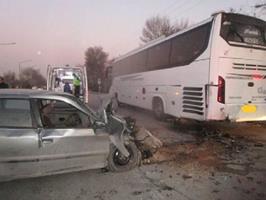 برخورد اتوبوس با خودرو در محور مراغه - هشترود ۲ کشته برجا گذاشت