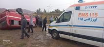 مصدومیت ۱۳ نفر در تصادف یک دستگاه مینی بوس در  محور تبریز-مرند