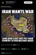 تمسخر ایلان ماسک در خصوص جنگ طلبی ایران!